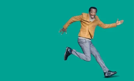Stephen K Amos: ‘My Feet Are a Disaster’ and They’re Attached to the Skinniest Limbs Anyone Has Seen.